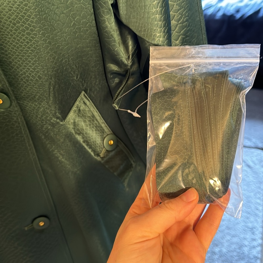 🐍 NWT Women’s Rat & Boa Green Franca Mac Trench Coat Dress 🐍 - Picture 7 of 10